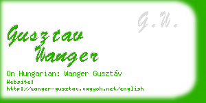 gusztav wanger business card